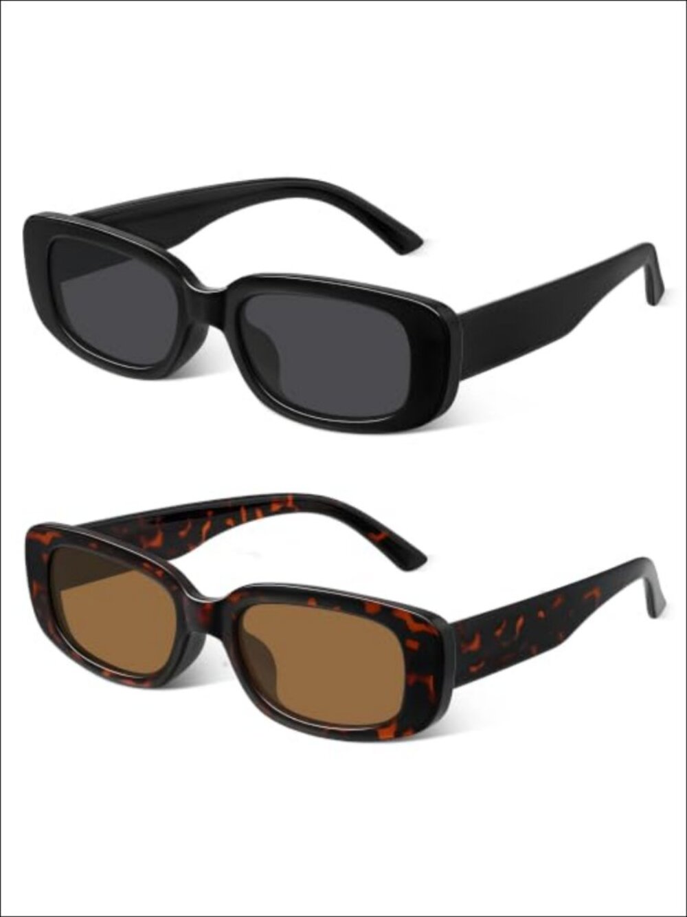 Retro Rectangle Sunglasses UV400 Full Frame Unisex Y2K 90s Vintage Eyewear